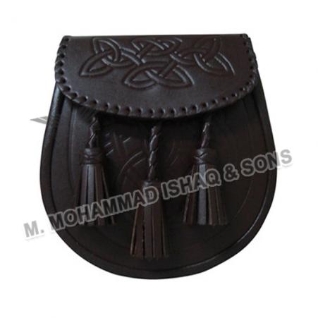 Celtic Embossed Leather Sporran